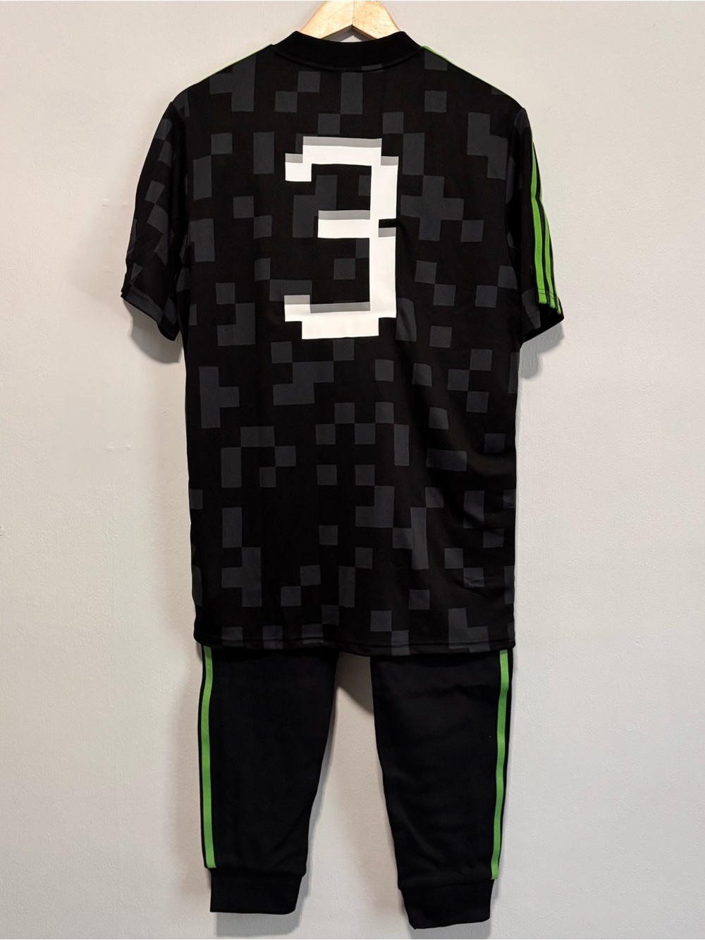 Adidas X Minecraft Black & Neon Green Graphic Tee - Picture 3 of 7